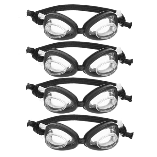 Hohopeti 4 Stück Teiliges Mini Schwimmbrillen für Puppen aus Langlebigem Kunststoff Leichte Kleine Puppenbrille Vielseitiges DIY Zubehör für Puppenkleidung und Bastelprojekte von Hohopeti