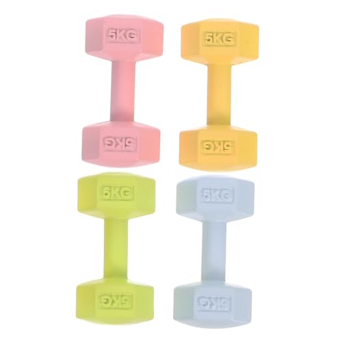 Hohopeti 4 Stück Teiliges Miniatur Bunte Mini Fitnessgeräte für Puppenhaus Leichte Gym-Accessoires für Realistische Miniatur Hanteln für Kreatives Rollenspiel und Familienspaß von Hohopeti