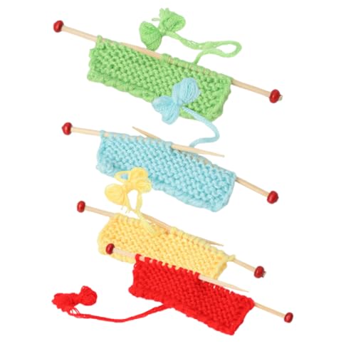 Hohopeti 4 Stück Teiliges Miniatur Kleine Puppenhaus Deko Handgefertigt Farbenfroh für Mini-Haus Wohnraum Schlafzimmer Wohnzimmer Zubehör von Hohopeti