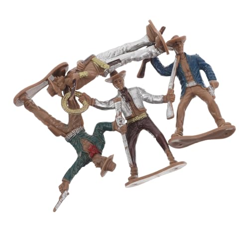Hohopeti 4 Stück Teiliges Miniatur Western Cowboy Figuren Handgefertigte Detailreiche Cowboy Modellfiguren für Western partydekorationen und Puppenhaus Vielseitig für Sammler und von Hohopeti