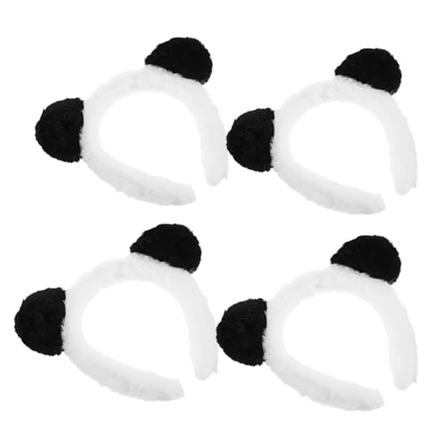 Hohopeti 4 Stück Teiliges Panda Ohren Haarband Leichtes Weiches Tierkostüm-accessoire für Karneval Make-up-party Wiederverwendbar Komfortabel Niedliches Panda Design von Hohopeti