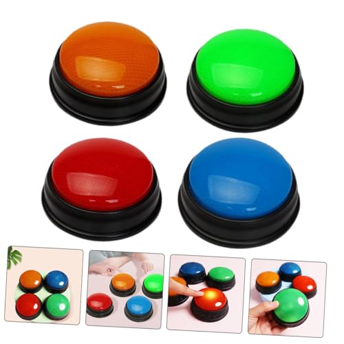 Hohopeti 4 Stück Teiliges Quiz Buzzer Spiel Summer mit Licht Flash Bells für Familienparty Interaktives Reaktionsspiel zur Frühförderung und Gruppenspiele von Hohopeti
