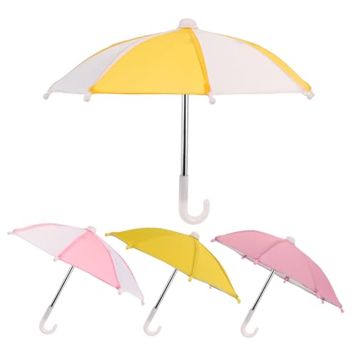 Hohopeti 4 Stück Teiliges Regenschirme für Puppen Realistischer Puppen-Parasol Wetterfeste Farbige Sommer-Accessoires für Rollenspiele und Fotografie von Hohopeti