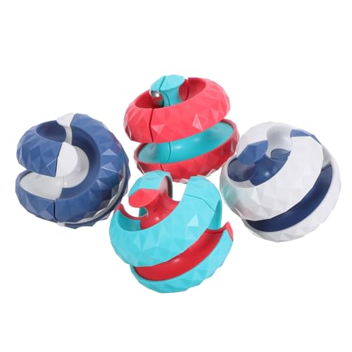 Hohopeti 4 Stück Teiliges Rotierendes Puzzle Ball Stressabbauendes Gehirntraining Tragbares Dekompressionsspiel für Erwachsene Kompakt für Büro Reise und Entspannung von Hohopeti