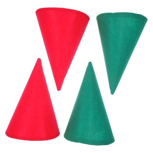 Hohopeti 4 Stück Teiliges Zwergenmützen aus Filz Robuste Elf Zipfelmützen für Weihnachten Halloween und Karneval Leichte Unisex Dwarf Hats für Fasching Party und Cosplay von Hohopeti