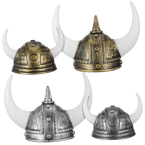 Hohopeti 4 Stück Wikingerhelm mit Hörnern Mittelalterlicher Kriegerhelm Leichtes Komfortables Partyzubehör für Halloween Karneval und Themenfeste Wiederverwendbar Detailreich Gestaltet Hohopeti 4 Stück Wikingerhelm mit Hörnern Mittelalterlicher Kriegerhelm Leichtes Komfortables Partyzubehör für Halloween Karneval und Themenfeste Wiederverwendbar Detailreich Gestaltet von Hohopeti
