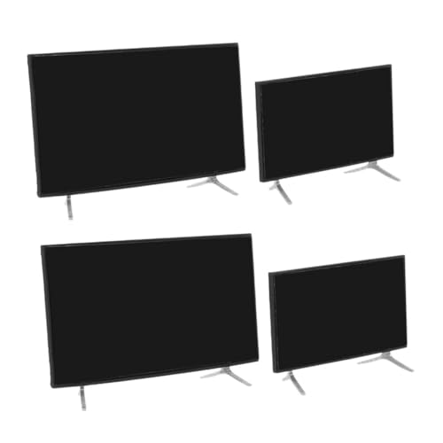 Hohopeti 4 Stücke Maßstab Puppenhaus Zubehör Realistische Miniatur Fernseher mit Stabilem Standfuß für Detailreiche Puppenmöbel Szene Dekoration von Hohopeti