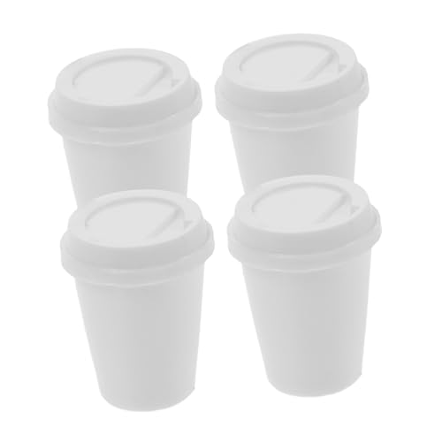 Hohopeti 4-teiliges Mini-puppenhaus-kaffeetassen-Figuren-Set, Kleine Kunststoff-kaffeetassen Zum Mitnehmen, Set Aus Kleinen Plastik-trinkbechern Zum Mitnehmen, von Hohopeti