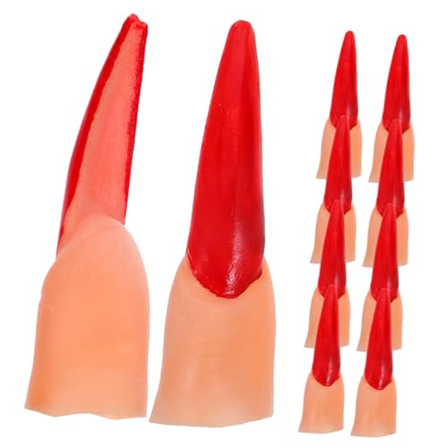 Hohopeti 40 Stück Teiliges Halloween Hexen Finger mit Realistischen Leichten Kunststoff-fingern und Roten Nagelspitzen Bequeme Passform als Kostüm-Accessoire Cosplay Requisiten und Party Hohopeti 40 Stück Teiliges Halloween Hexen Finger mit Realistischen Leichten Kunststoff-fingern und Roten Nagelspitzen Bequeme Passform als Kostüm-Accessoire Cosplay Requisiten und Party von Hohopeti