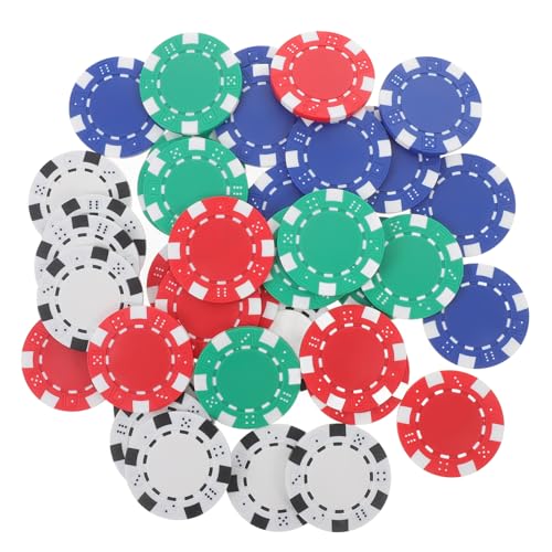 Hohopeti 40 Stück Teiliges Poker Chip aus Kunststoff Kleine Runde Spielchips in Farben Robust und Langlebig für Brettspiele Lernzwecke und Partyspiele Leicht zu Greifen Markieren von Hohopeti