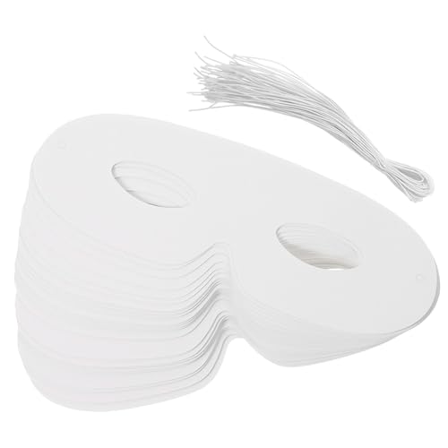 Hohopeti 40 Stück Teiliges Weiße Papier Halbmasken zum Bemalen Leichte DIY Faschingsmasken mit Elastischem Band für Halloween Karneval Maskerade für und Kunstunterricht Hohopeti 40 Stück Teiliges Weiße Papier Halbmasken zum Bemalen Leichte DIY Faschingsmasken mit Elastischem Band für Halloween Karneval Maskerade für und Kunstunterricht von Hohopeti