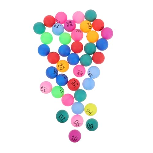 Hohopeti 40pcs Multi-Color Bingo Prize-bälle Nummerierte Plastikkugeln Bingo-Accessoires Spielzeug Kleine Farbenfrohe Bälle Für Karneval von Hohopeti