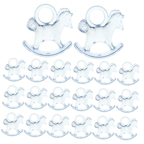 Hohopeti 48 Stück Teiliges Shower Dekorationen Transparente Acryl Schaukelpferd Tischmittelstücke für Feiern und Foto Requisiten Geeignet für Jungen und Mädchen von Hohopeti