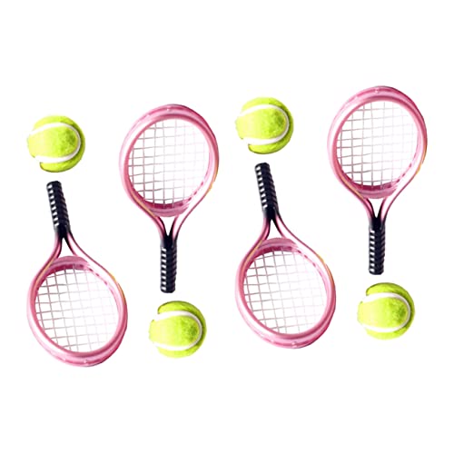 Hohopeti 4Sätze Tennisschlägermodell Teiliges Mini Tennis für Dekoration für Puppenhäuser Wohnzimmer und Schlafzimmer Hohopeti 4Sätze Tennisschlägermodell Teiliges Mini Tennis für Dekoration für Puppenhäuser Wohnzimmer und Schlafzimmer von Hohopeti