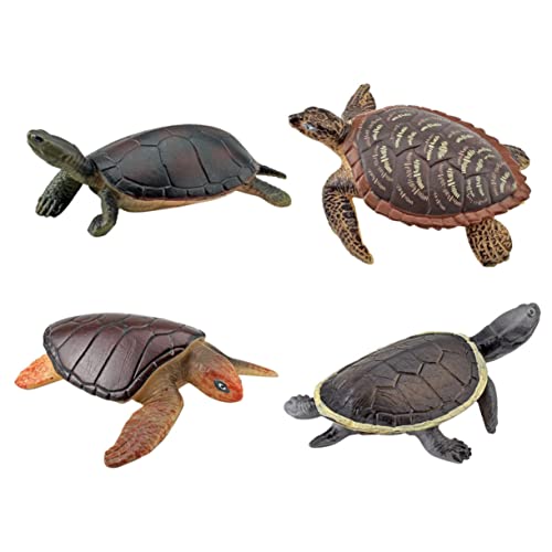 Hohopeti 4Stücke Teiliges Schildkrötenmodell Lebensechte Kunststofffiguren für Kognitives und Dekoration für Zuhause oder Garten von Hohopeti