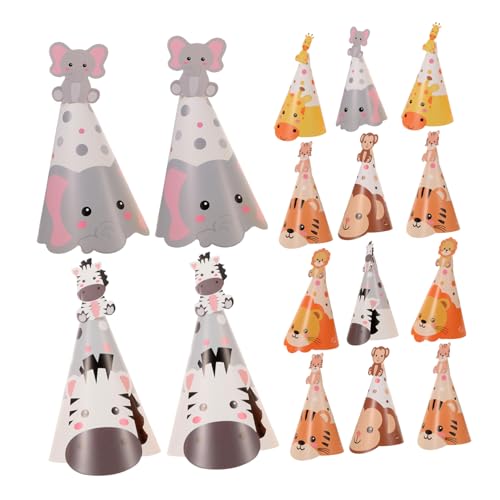 Hohopeti 5 Sätze Dschungel Tier Geburtstagshüte für Papier Verstellbare Partyhüte mit Tiger Elefant Design Leichte und Sichere Geburtstagskrone für Jungen und Mädchen Hohopeti 5 Sätze Dschungel Tier Geburtstagshüte für Papier Verstellbare Partyhüte mit Tiger Elefant Design Leichte und Sichere Geburtstagskrone für Jungen und Mädchen von Hohopeti