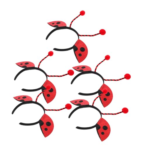 Hohopeti 5 Stück Marienkäfer Haarreifen Kopfband Frühling Accessoire Weich Komfortabel Für Mädchen Kostüm Party Cosplay von Hohopeti