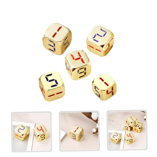 Hohopeti 5 Stück Metall Würfel mit Goldfarbenen Zahlen Abgerundete Ecken Leicht und Kompakt als Ersatz für Spielwürfel bei Brettspielen Poker und Partyspielen Hohopeti 5 Stück Metall Würfel mit Goldfarbenen Zahlen Abgerundete Ecken Leicht und Kompakt als Ersatz für Spielwürfel bei Brettspielen Poker und Partyspielen von Hohopeti