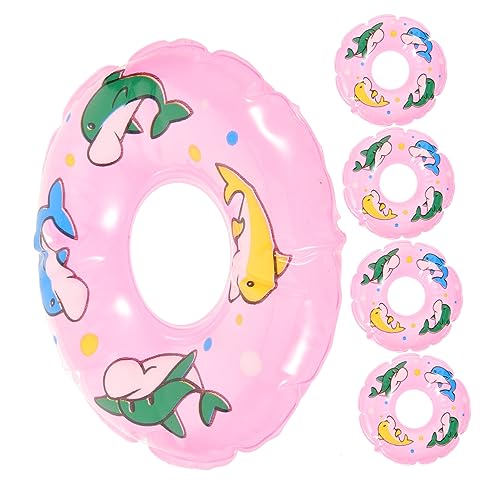 Hohopeti 5 Stück Teiliges Cartoon Mini Schwimmringe Kleine Schwimmringe Niedliche Mini Dekorative Schwimmring Accessoires Für Puppenhaus Und Fotorequisiten Zufällige Farbe von Hohopeti