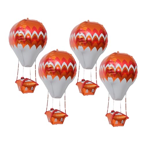 Hohopeti 5 Stück Teiliges Heißluftballon Folienballon Aluminium film Ballons in Orange weiß Langlebig und Formstabil für Partydekoration und Feierlichkeit von Hohopeti