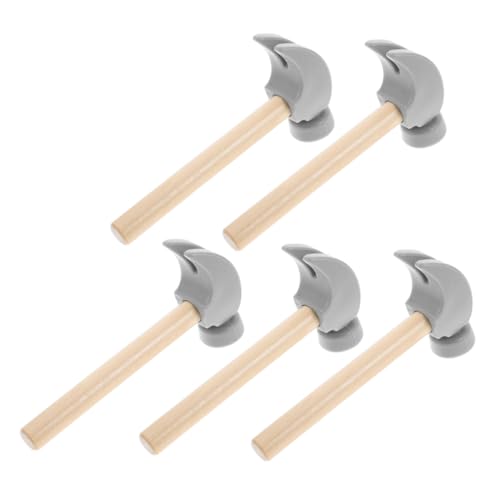 Hohopeti 5 Stück Teiliges Holzspielzeug Hammer Kleine Simulation Claw Hammer und Pounding Mallet Pädagogisches für Fantasievolles Rollenspiel für Geburtstagsfeiern und Unterwegs von Hohopeti