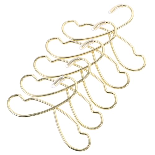 Hohopeti 5 Stück Teiliges Mini Metall Kleiderbügel für Puppenkleider Goldfarbene Hänger für Kleine Puppen Einfache Aufbewahrung und Dekorative Puppenkleidung Organizer von Hohopeti