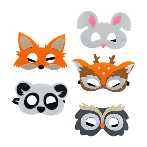 Hohopeti 5 Stück Teiliges Tier Masken aus Hochwertigem Filz Bunte Waldtiere Kostüm Masken für Kindergeburtstag Halloween Fasching und Cosplay Bequem und Strapazierfähig Kreative Verkleidung Hohopeti 5 Stück Teiliges Tier Masken aus Hochwertigem Filz Bunte Waldtiere Kostüm Masken für Kindergeburtstag Halloween Fasching und Cosplay Bequem und Strapazierfähig Kreative Verkleidung von Hohopeti