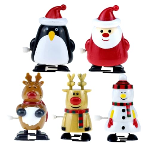 Hohopeti 5 Stück Weihnachtsmann- Weihnachtsspielzeug Zum Aufziehen Weihnachten Schneemann Aufziehspielzeug Weihnachtsfeier Gefallen Weihnachtsdekorationen Gehen Dunkelbraun Plastik von Hohopeti