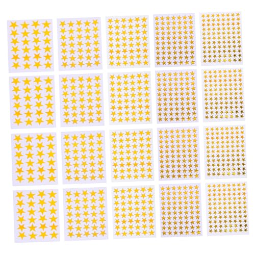 Hohopeti 50 Blatt Goldene Fünf Punkte Stern Sticker Belohnungsaufkleber Kindergarten Selbstklebend Sicher Leicht Tragbar Für Belohnungssysteme Und Schulaktivitäten von Hohopeti