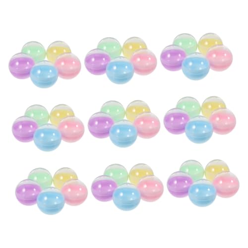 Hohopeti 50 Stück Halbdurchsichtige Macaron-farbige Vending Machine Kapseln Robuste Plastik Preisbehälter Füllbare Runde Spielzeugkapseln für Party und Süßigkeitenspender von Hohopeti