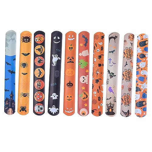 Hohopeti 50 Stück Halloween Slap Armband Wristband Party Deko mit Zufälligem Muster Weiche Oberfläche Sicher und Langlebig für Halloween Partyspiele und Kindergeburtstag Mitgebsel Hohopeti 50 Stück Halloween Slap Armband Wristband Party Deko mit Zufälligem Muster Weiche Oberfläche Sicher und Langlebig für Halloween Partyspiele und Kindergeburtstag Mitgebsel von Hohopeti