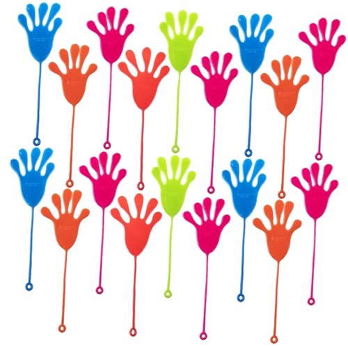 Hohopeti 50 Stück Teiliges Elastische Klatschhände Lustige Partygeschenke für Haftend Glatten Oberflächen Wiederverwendbar Bunte Farben Weiches Sicheres Material für Zufällige Farbe von Hohopeti