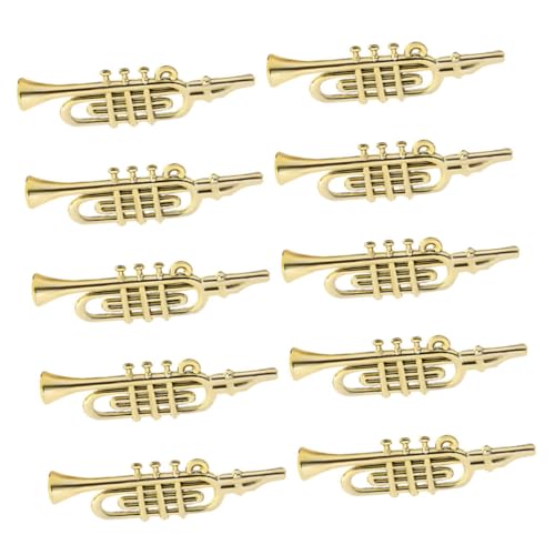 Hohopeti 50 Stück Teiliges Miniatur Musikinstrumente Mini Goldfarbene Trompete Saxophon Modelle Kleine Musikinstrumente für Weihnachtsdeko Bastelprojekte Puppenhaus und Schulhorn von Hohopeti
