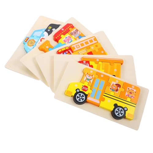 Hohopeti 5Sätze Holzpuzzle für Kleinkinder Lernspielzeug mit Bus Zug und Fördert Kognitive Fähigkeiten und Kreativität für Jungen und Ab Jahr Hohopeti 5Sätze Holzpuzzle für Kleinkinder Lernspielzeug mit Bus Zug und Fördert Kognitive Fähigkeiten und Kreativität für Jungen und Ab Jahr von Hohopeti