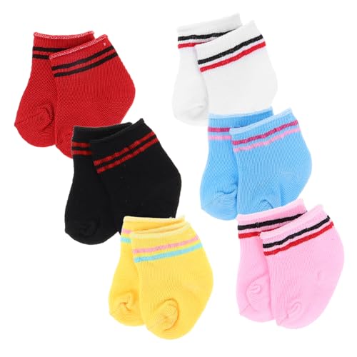 Hohopeti 6 Paare Bunte Stricksocken für Puppe Elastische Weiche Socken mit Charmanten Mustern Puppensocken für Mädchenoutfits und Puppenhaus Zubehör Hohopeti 6 Paare Bunte Stricksocken für Puppe Elastische Weiche Socken mit Charmanten Mustern Puppensocken für Mädchenoutfits und Puppenhaus Zubehör von Hohopeti