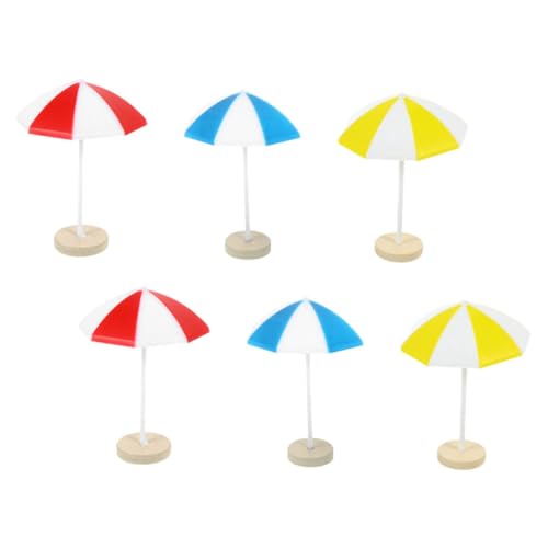 Hohopeti 6 Stück Fantastische Sonnenschirme Für Puppenhäuser Stranddekorationen Mini Regenschirm Requisiten Puppenhaus Puppenhaus Zubehör Puppenhaus DIY Dekore Miniatur von Hohopeti