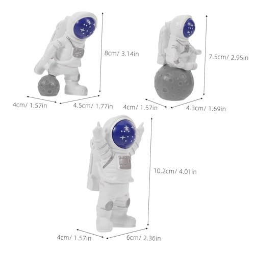 Hohopeti 6 Stück Mini Astronaut Tortendeko aus Resin Weltraum-themen Figuren für Kindergeburtstag Detailreiche Raumfahrer Cake Topper Desktop Deko in Blau für Space Party von Hohopeti