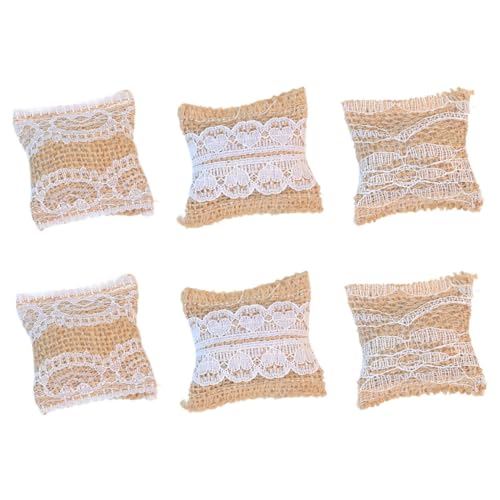 Hohopeti 6 Stück Mini Sofakissen Winzige Baumwoll Leinen Polster Puppenhaus Wohnzimmer Dekoration Vielseitige Miniatur Sofakissen für Puppenmöbel von Hohopeti