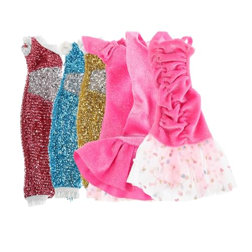 Hohopeti 6 Stück Pailletten Babydoll Kleid Glitzernde Puppe Prinzessin Puppenkleidung Zubehör Für Sommerkleid Paillettenkleid Prinzessinnenkleid Kostüme Hochzeitsgastkleid EIN von Hohopeti