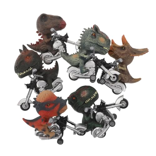 Hohopeti 6 Stück Teiliges Dinosaurier Rückziehauto Set Batteriebetriebene Reibungs-motorradspielzeuge mit Realistischen Details Pädagogisch für Jungen und Mädchen Fördert Lernen und Spaß von Hohopeti