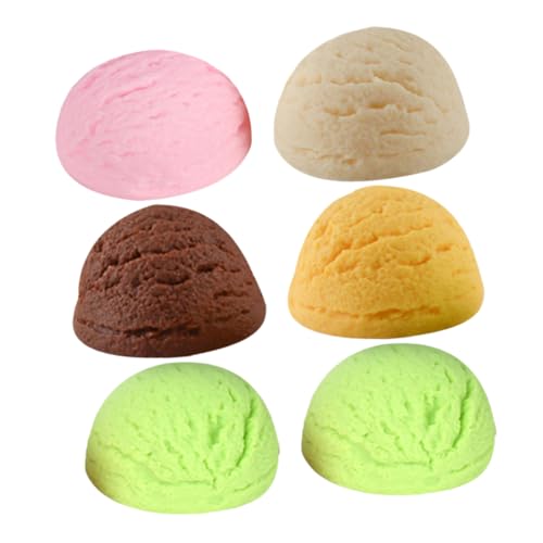 Hohopeti 6 Stück Teiliges Künstliche Eiskugeln aus PVC Realistische Kleine Eiscreme Deko Modelle Leichte und Langlebige Nachbildung für Partydekoration und Fotorequisiten von Hohopeti