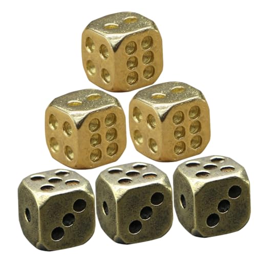 Hohopeti 6 Stück Teiliges Kupferwürfel Retro Spielwürfel mit Patina Vielseitig für Clubspiele Rollenspiele und Partydekoration Langlebiges für Faschings Brettspielspaß von Hohopeti