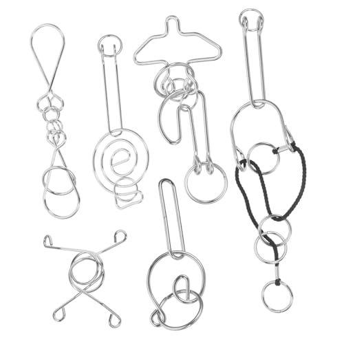 Hohopeti 6 Stück Teiliges Metall Knobelspiel Intelligentes Entwirrspiel für Familie und Hirntraining Puzzle mit Hoher Haltbarkeit Denkspiel für Schule Büro und Freizeit von Hohopeti