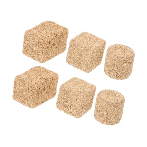 Hohopeti 6 Stück Teiliges Mini Heuballen Realistische Heuhaufen Modellierung DIY Zubehör für Bauernhof Western Party Dekoration Puppenhaus Gartenlandschaft von Hohopeti