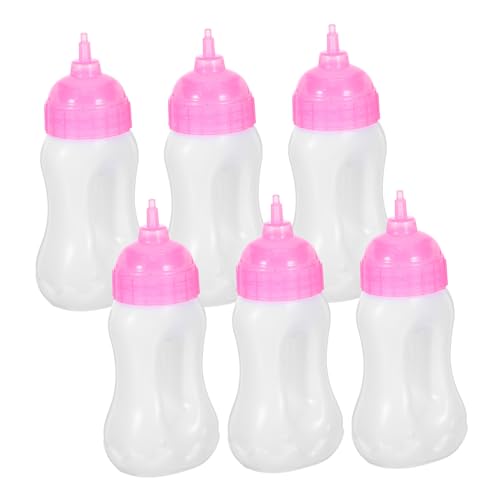 Hohopeti 6 Stück Teiliges Miniatur Babyfläschchen Puppenzubehör Langlebig für Puppenhaus zum Dekorieren und Rollenspielen für Mädchen Jungen von Hohopeti