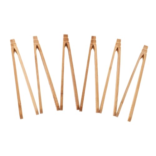 Hohopeti 6 Stück Teiliges Montessori Holz Zangenset für Feinmotorische Lernhilfe Vielseitige Montessori Pinzetten für Perlen und Bohnentraining von Hohopeti