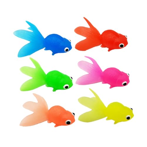 Hohopeti 6 Stück Teiliges Realistische Schwimmende Fischspielzeug Modelle aus Weichem Halbtransparentem Material Farbige Goldfische Geeignet Badewannenspielzeug und Aquariumdekoration Hohopeti 6 Stück Teiliges Realistische Schwimmende Fischspielzeug Modelle aus Weichem Halbtransparentem Material Farbige Goldfische Geeignet Badewannenspielzeug und Aquariumdekoration von Hohopeti