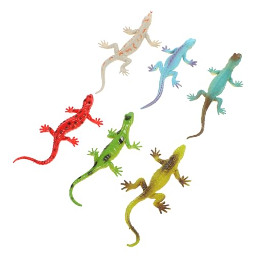 Hohopeti 6 Stück Teiliges Realistisches Eidechsen spielzeugset aus Stabilem Kunststoff Detailgetreue Reptilienfiguren für Tiererkennung Lernspielzeug und Gartendekoration Sicher und von Hohopeti