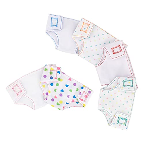 Hohopeti 6 Stück Teiliges Set Puppenwindeln für Puppen Verstellbare Tape Funktion Niedliche Designs für Kleine Mädchen Ankleiden Hohopeti 6 Stück Teiliges Set Puppenwindeln für Puppen Verstellbare Tape Funktion Niedliche Designs für Kleine Mädchen Ankleiden von Hohopeti