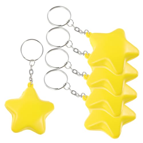 Hohopeti 6 Stück Teiliges Stern Schlüsselanhänger Stressabbau Lustige Druckball Sensorisches für Erwachsene Buntes Squeeze Toy für Party und Alltag von Hohopeti